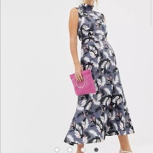 Asos Maternity Purple Printed High Neck Dress